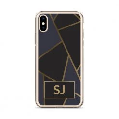 Harlow & Lloyd Phone Cases IPhone Case - Luxe Black & Gold Geometric