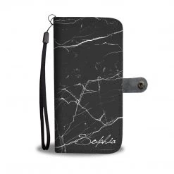 Wc-fulfillment Personalized Black Marble Phone Wallet Case