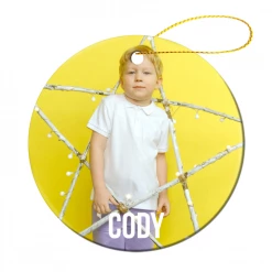 Harlow & Lloyd Custom Photo Christmas Ornaments With Personalized Name - Circle Shape