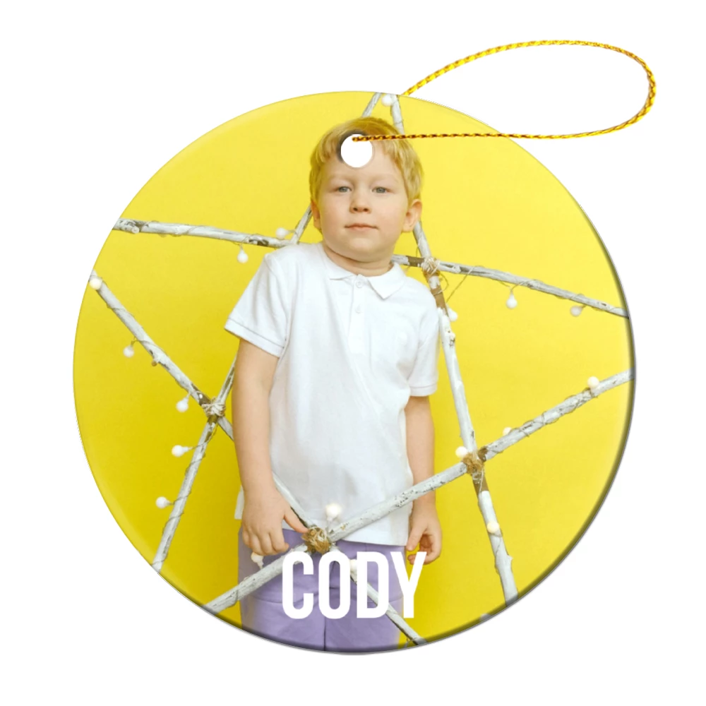 Harlow & Lloyd Custom Photo Christmas Ornaments With Personalized Name - Circle Shape 3 Harlow & Lloyd Custom Photo Christmas Ornaments With Personalized Name - Circle Shape