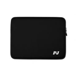 PF Personalized Laptop Sleeve - Jet Black With Faux Fur Lining
