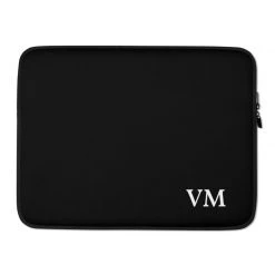 PF Personalized Laptop Sleeve - Jet Black With Faux Fur Lining