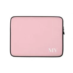 PF Personalized Laptop Sleeve In Blush Pink With Faux Fur Lining Laptop Sleeves