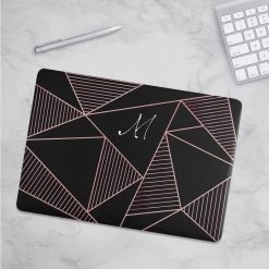 Harlow & Lloyd Macbook Cases Personalized Macbook Hard Shell Case - Black & Pink Geometric