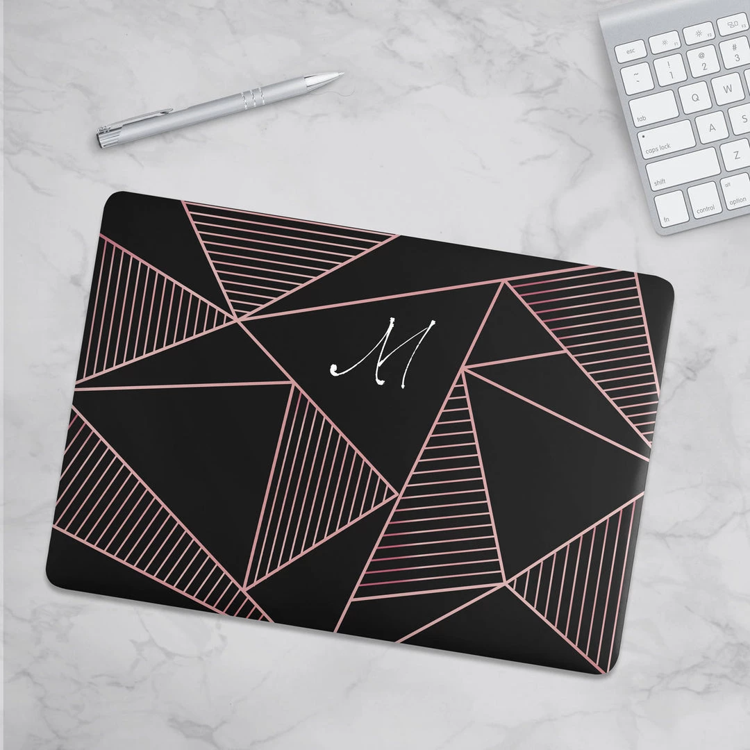 Harlow & Lloyd Macbook Cases Personalized Macbook Hard Shell Case - Black & Pink Geometric 4 Harlow & Lloyd Macbook Cases Personalized Macbook Hard Shell Case - Black & Pink Geometric