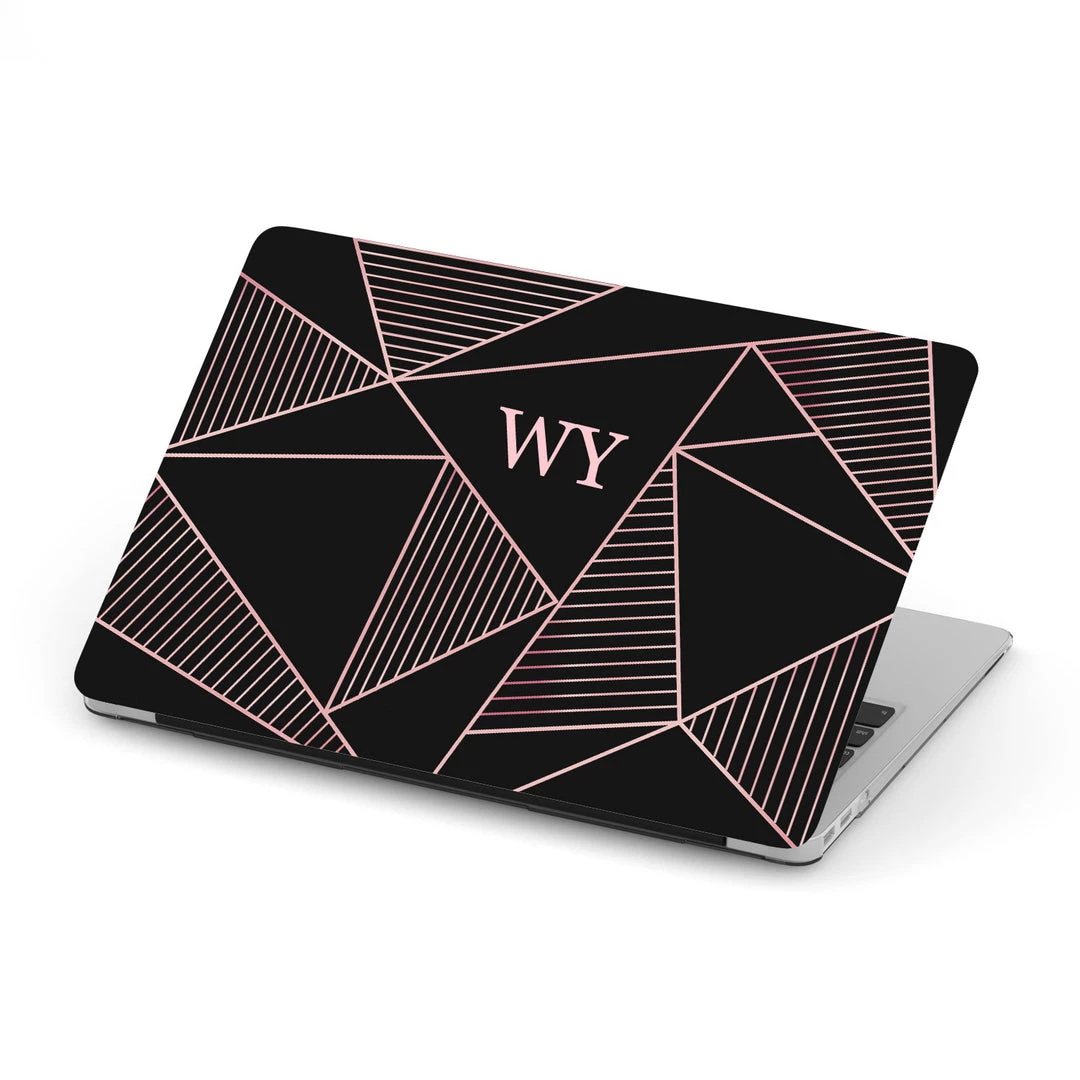 Harlow & Lloyd Macbook Cases Personalized Macbook Hard Shell Case - Black & Pink Geometric 5 Harlow & Lloyd Macbook Cases Personalized Macbook Hard Shell Case - Black & Pink Geometric