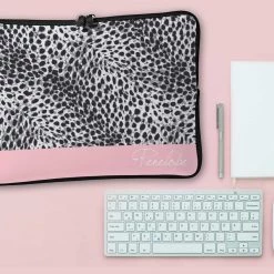 ThisNew Personalized Laptop Sleeve - Pink & Leopard Print Laptop Sleeves