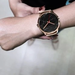 Wc-fulfillment Helsinki Unisex Rose Gold Watch - Black Marble