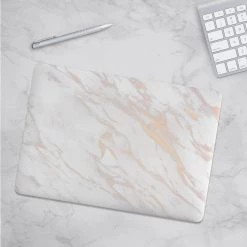 Harlow & Lloyd Macbook Cases Macbook Hard Shell Case - White Rose & Gold Marble