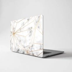 Harlow & Lloyd Macbook Hard Shell Case - White Marble & Geometric Macbook Cases