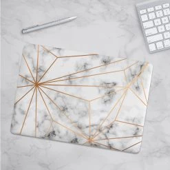 Harlow & Lloyd Macbook Hard Shell Case - White Marble & Geometric Macbook Cases