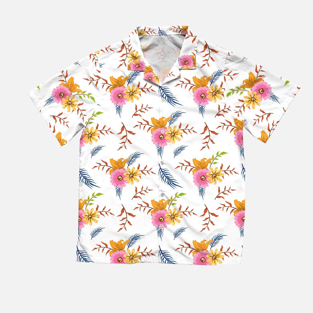 Harlow & Lloyd Shirts White Summer Floral Short Sleeve Shirt 3 Harlow & Lloyd Shirts White Summer Floral Short Sleeve Shirt